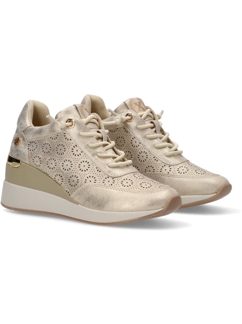Baskets sport compensées femme Gold - Kiabi