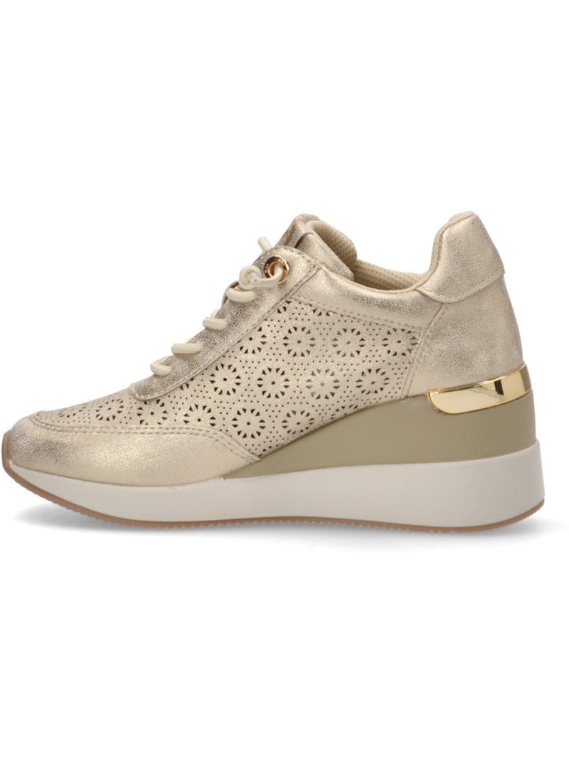 Baskets sport compensées femme Gold - Kiabi