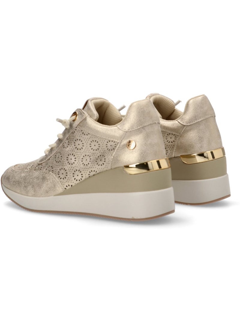 Baskets sport compensées femme Gold - Kiabi
