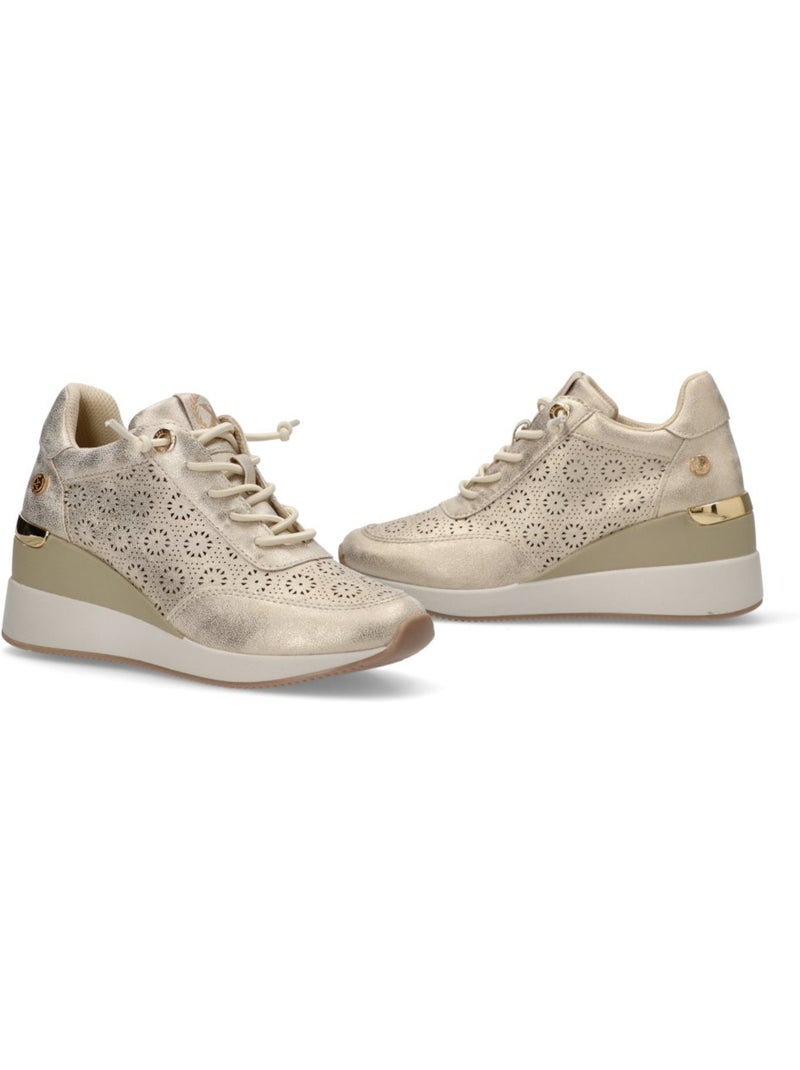 Baskets sport compensées femme Gold - Kiabi