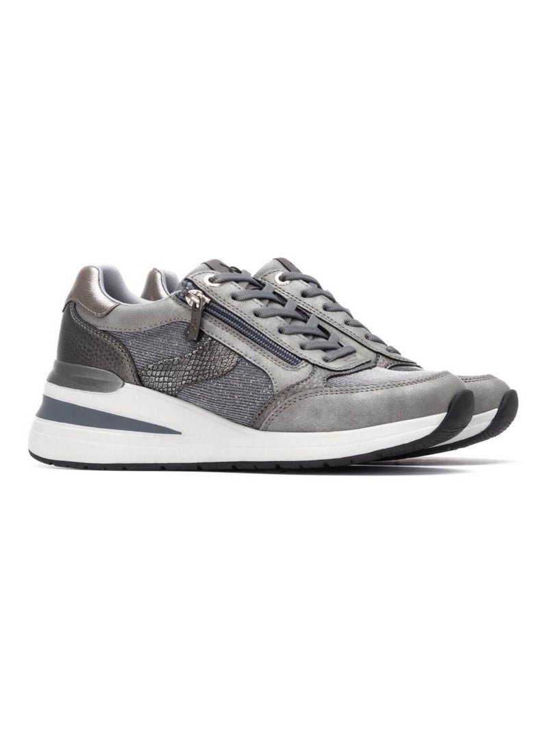 Baskets sport compensées femme Gris Gris - Kiabi