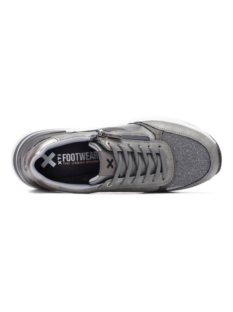 Baskets sport compensées femme Gris Gris - Kiabi