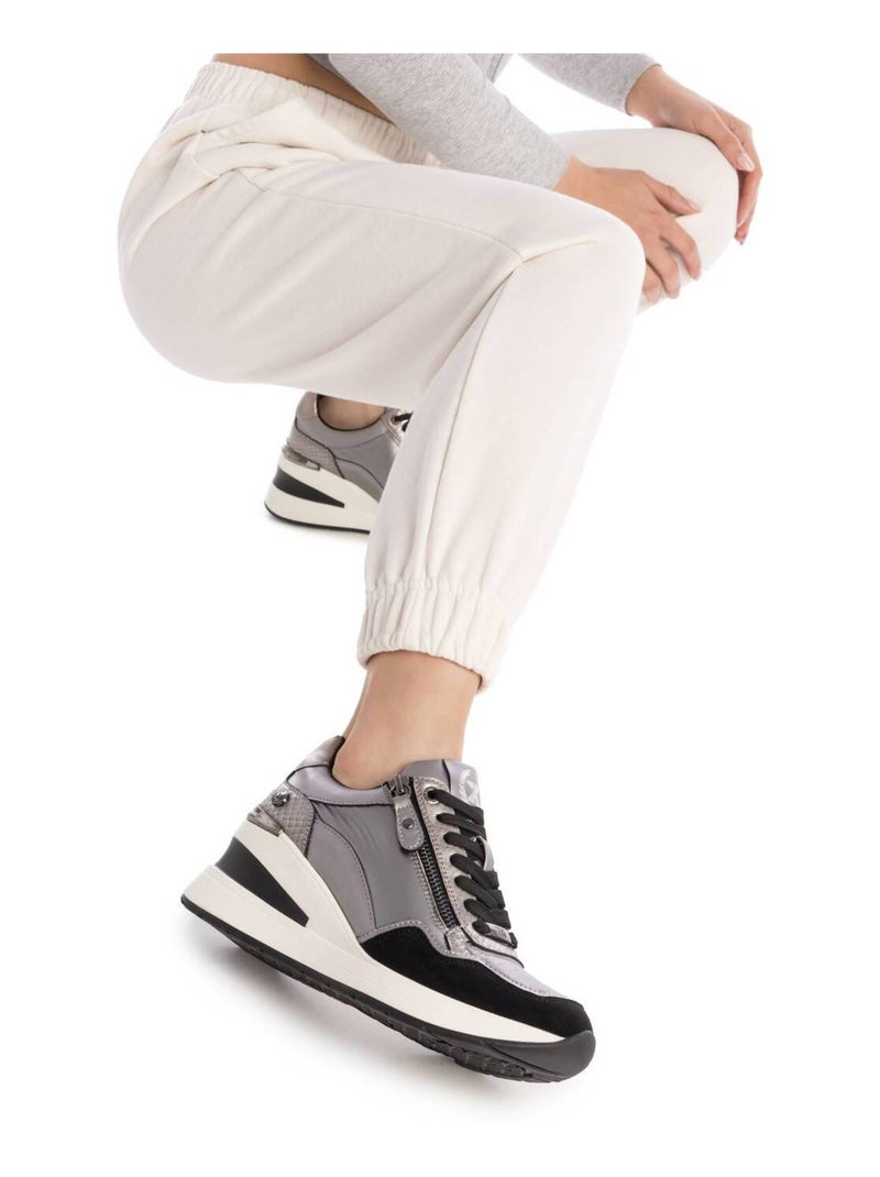 Baskets sport compensées femme Gris Gris - Kiabi