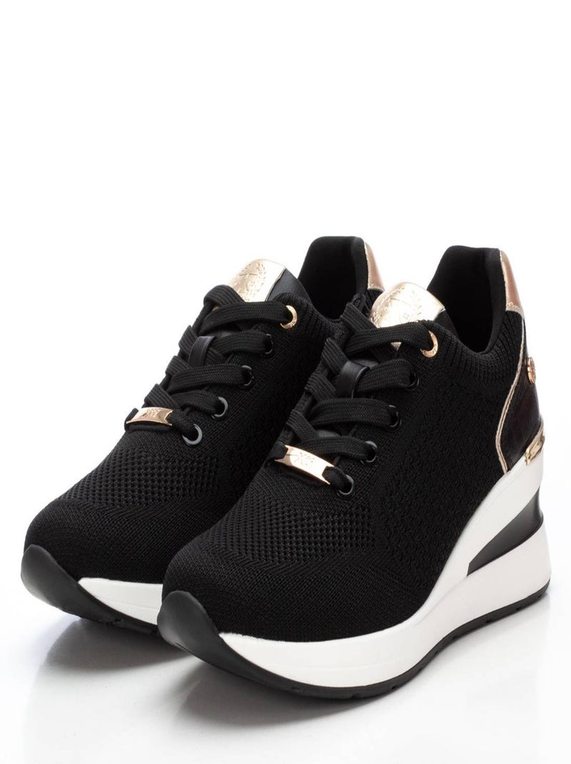 Baskets sport compensées femme Noir - Kiabi