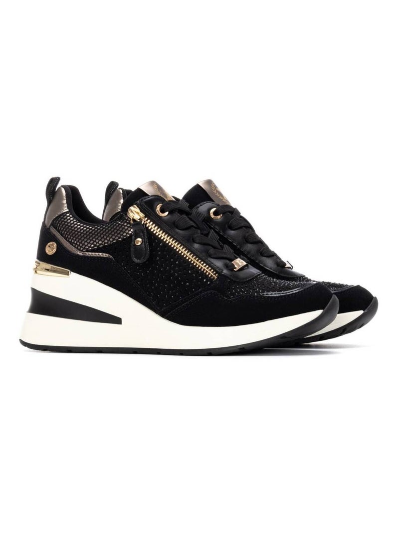 Baskets sport compensées femme Noir - Kiabi