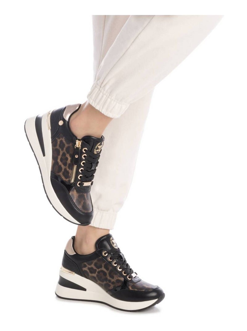 Baskets sport compensées femme Noir Marron - Kiabi