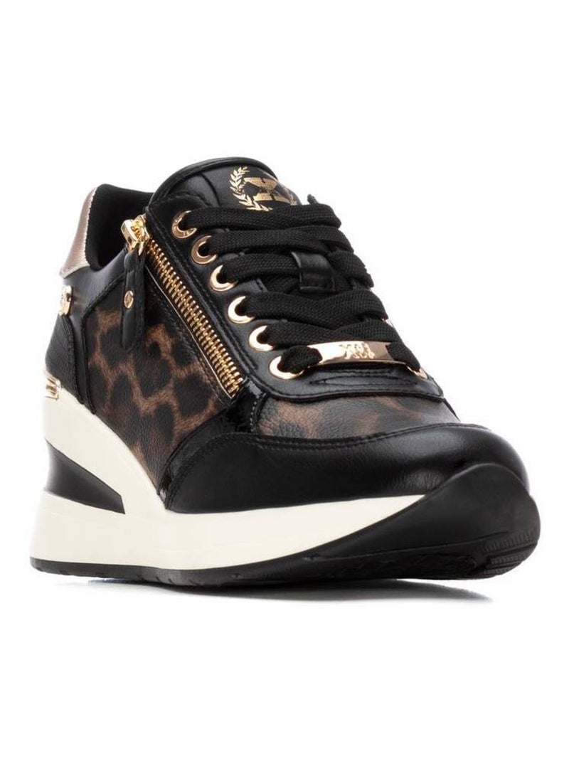 Baskets sport compensées femme Noir Marron - Kiabi