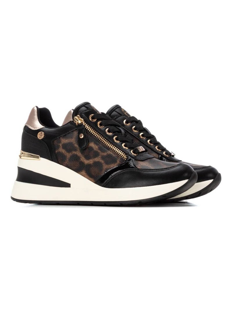 Baskets sport compensées femme Noir Marron - Kiabi