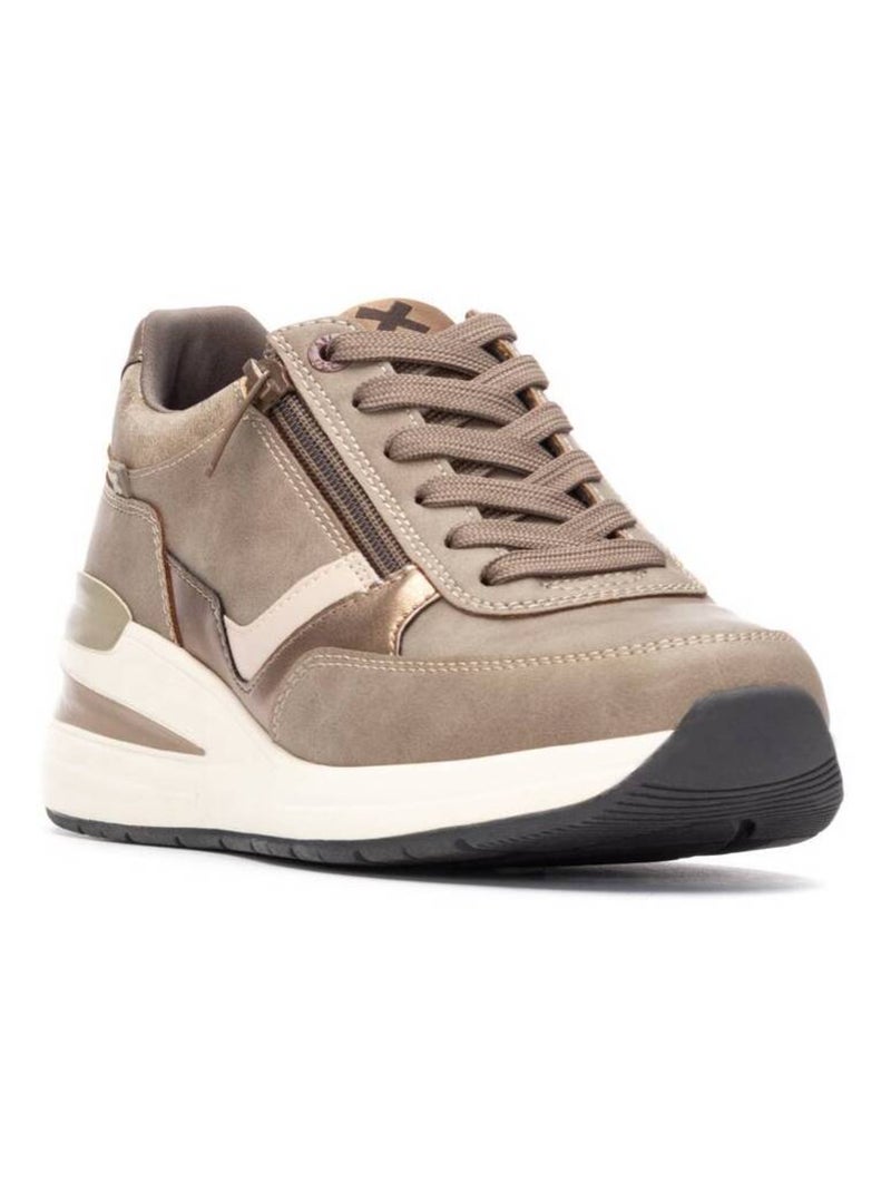 Baskets sport compensées femme Taupe - Kiabi
