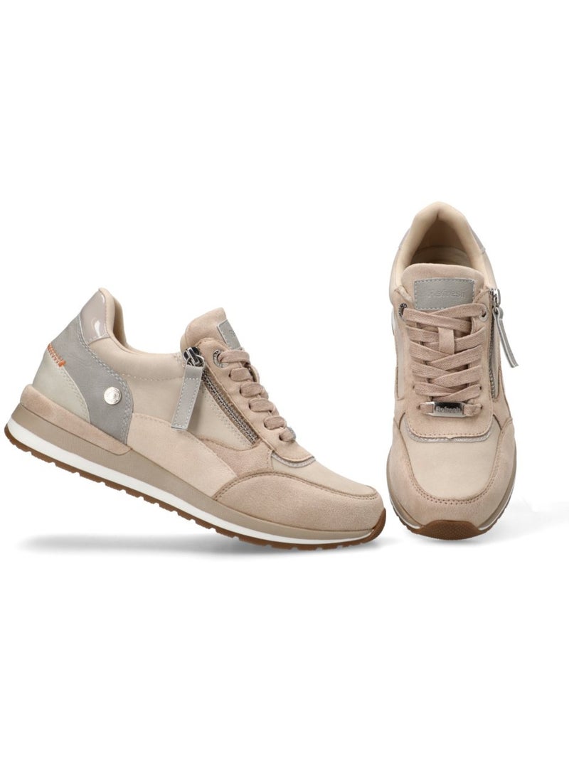 Baskets sport femme à fermeture éclair Beige - Kiabi