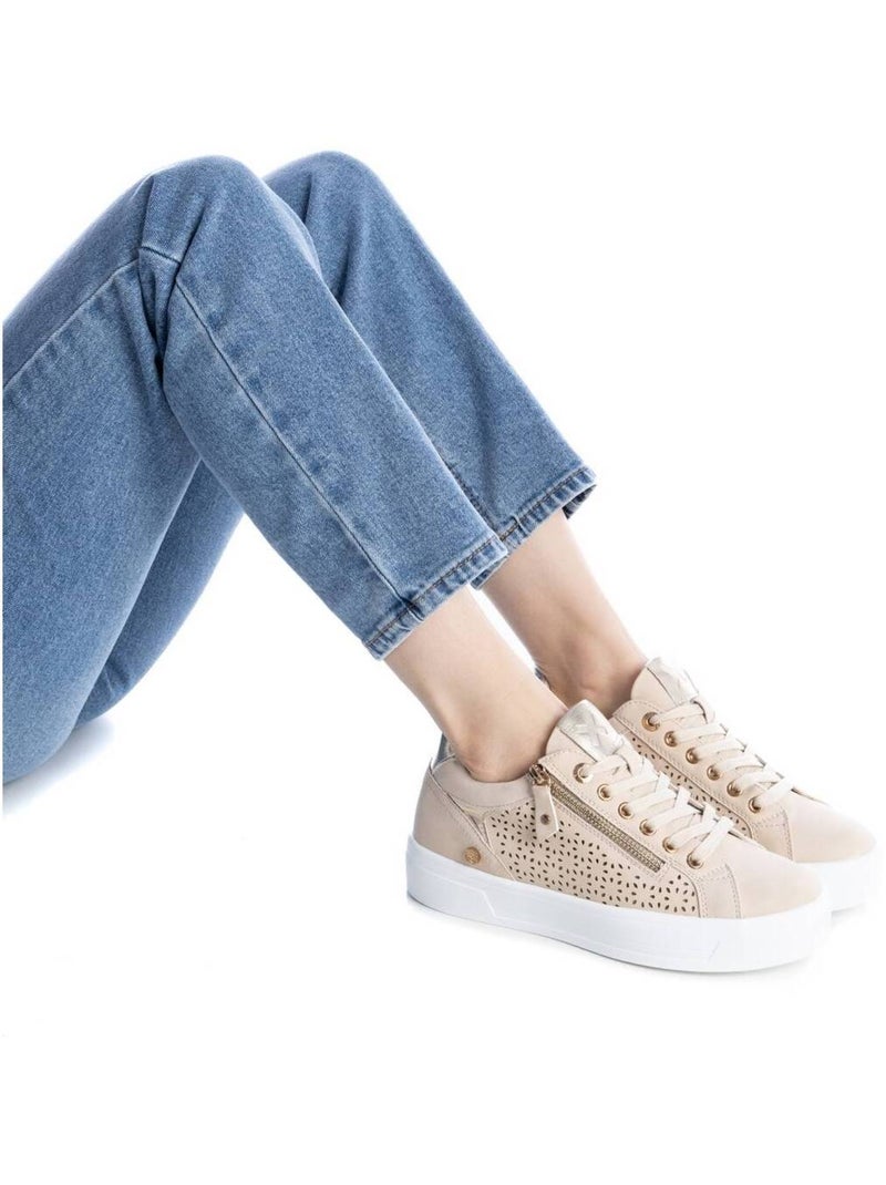 Baskets sport femme à fermeture éclair Beige - Kiabi