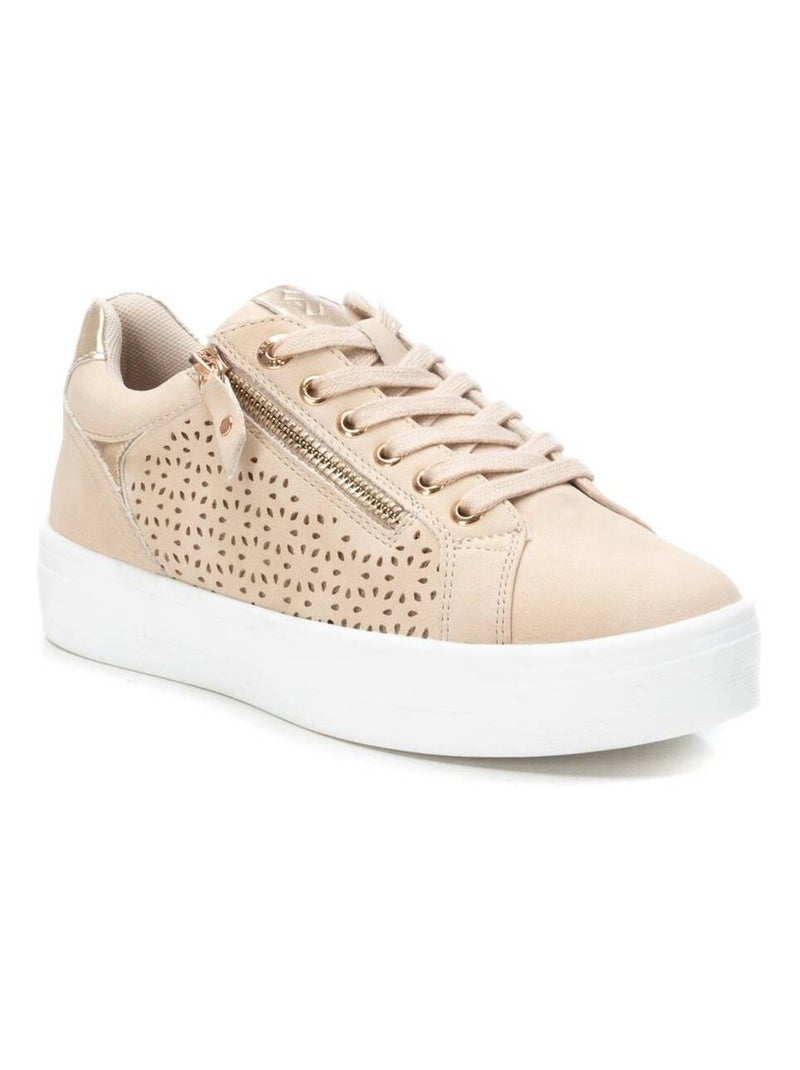Baskets sport femme à fermeture éclair Beige - Kiabi