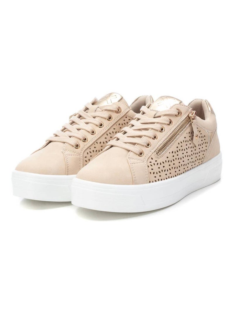 Baskets sport femme à fermeture éclair Beige - Kiabi