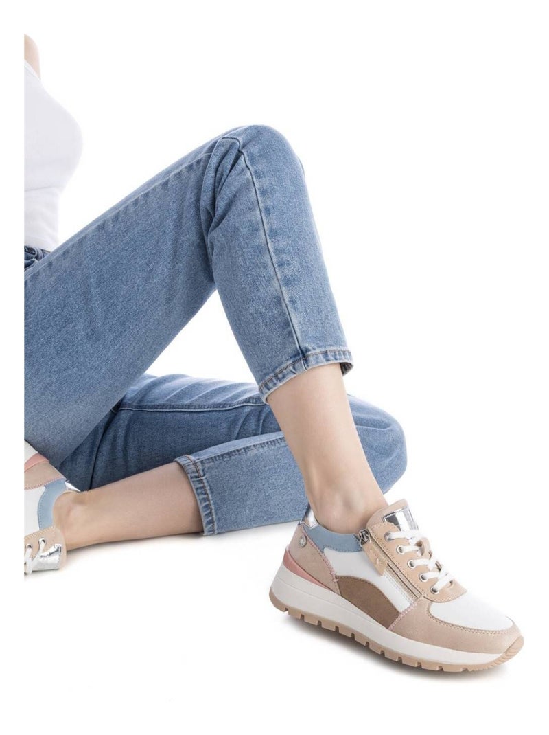 Baskets sport femme à fermeture éclair Beige - Kiabi
