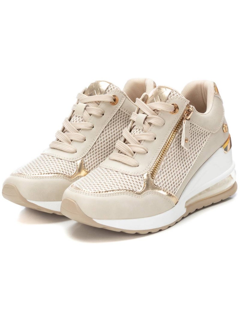 Baskets sport femme à fermeture éclair Beige - Kiabi