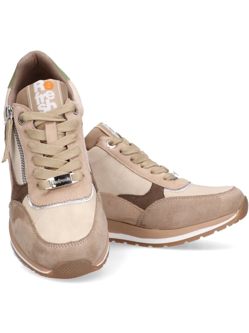 Baskets sport femme à fermeture éclair Beige - Kiabi