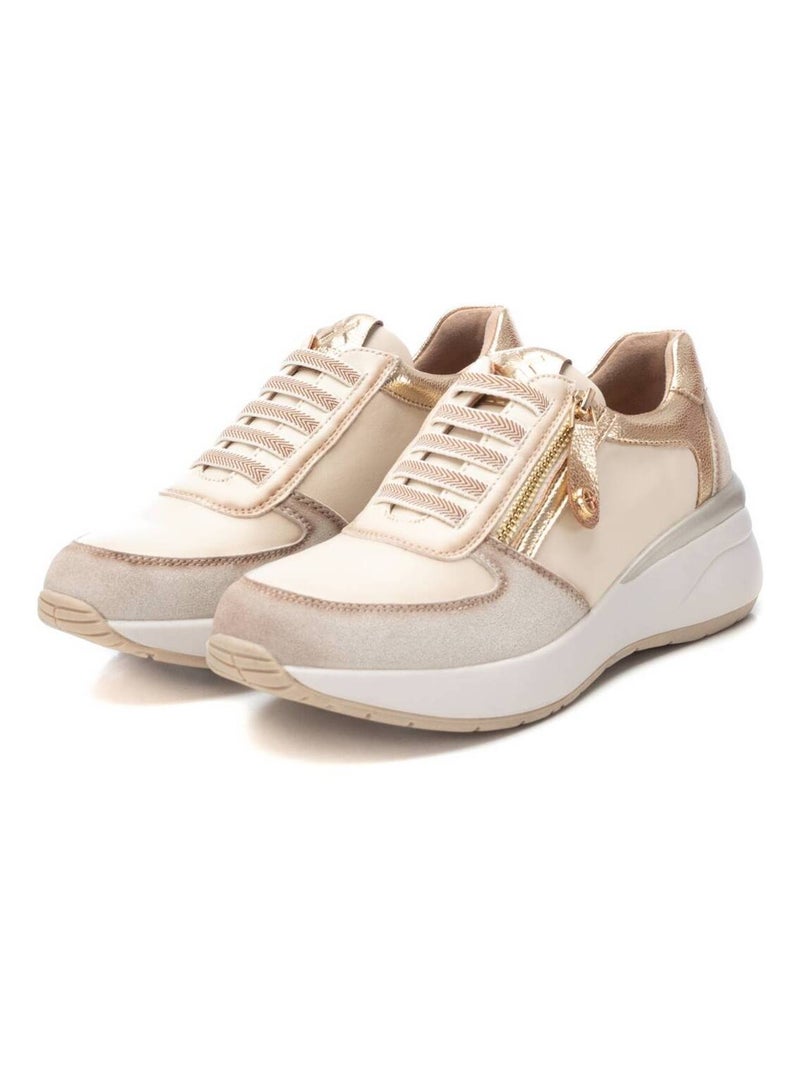 Baskets sport femme à fermeture éclair Beige - Kiabi