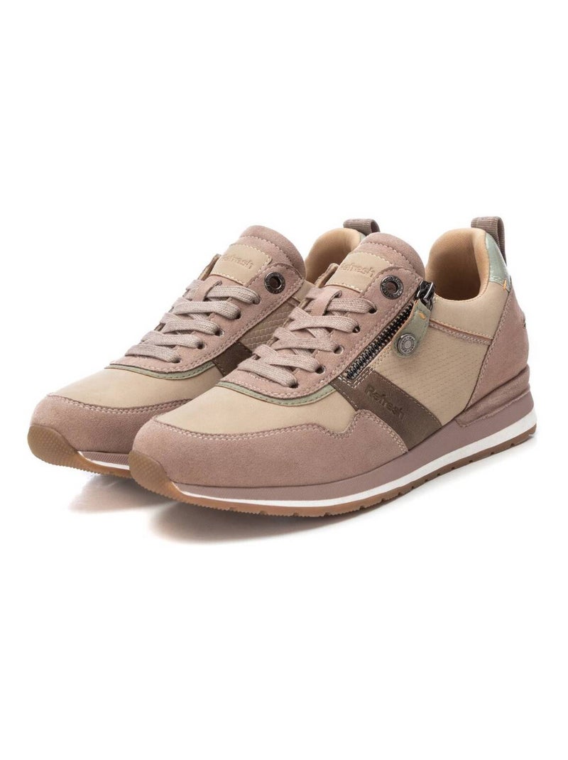 Baskets sport femme à fermeture éclair Beige - Kiabi