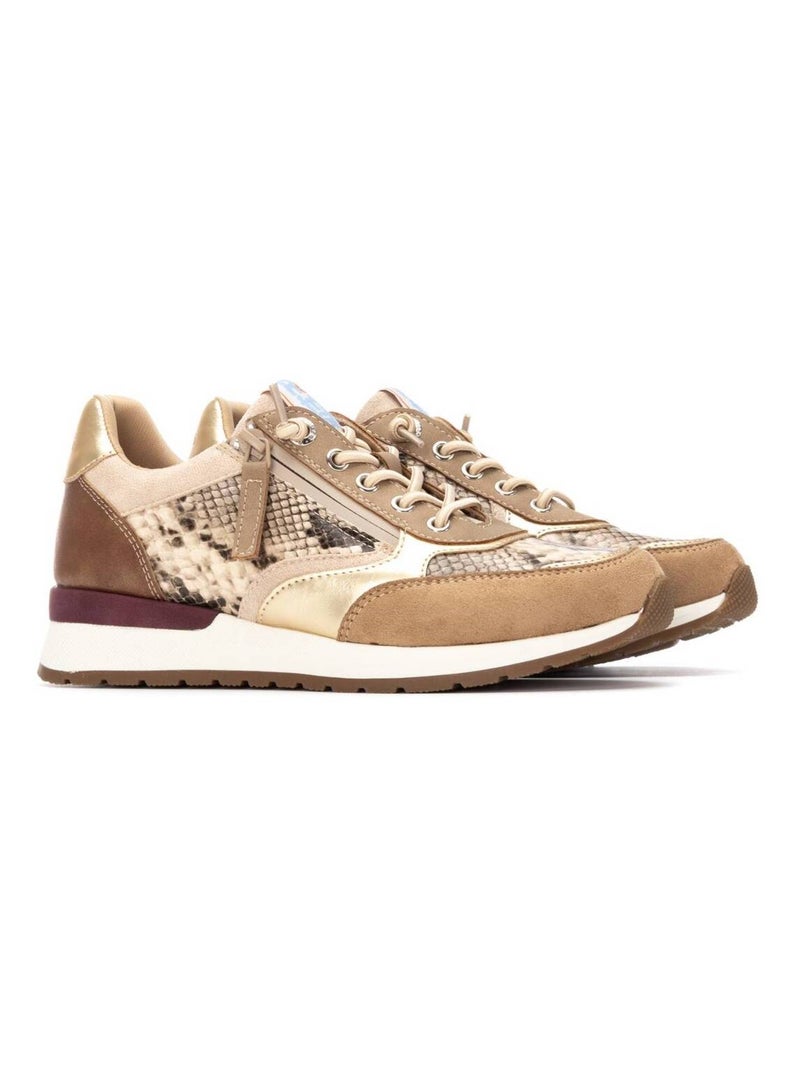 Baskets sport femme à fermeture éclair Beige - Kiabi