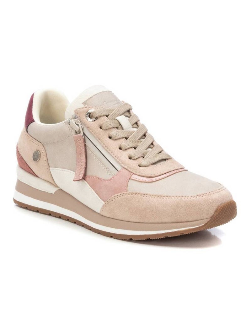Baskets sport femme à fermeture éclair Crème - Kiabi