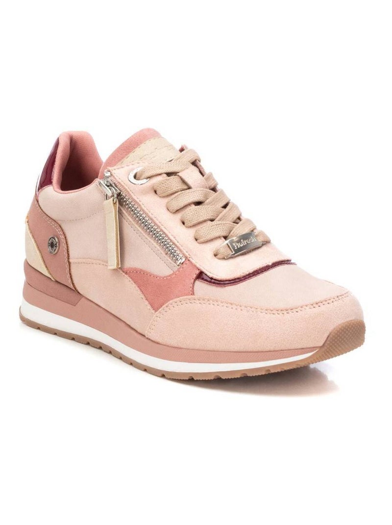 Baskets sport femme à fermeture éclair Crème - Kiabi
