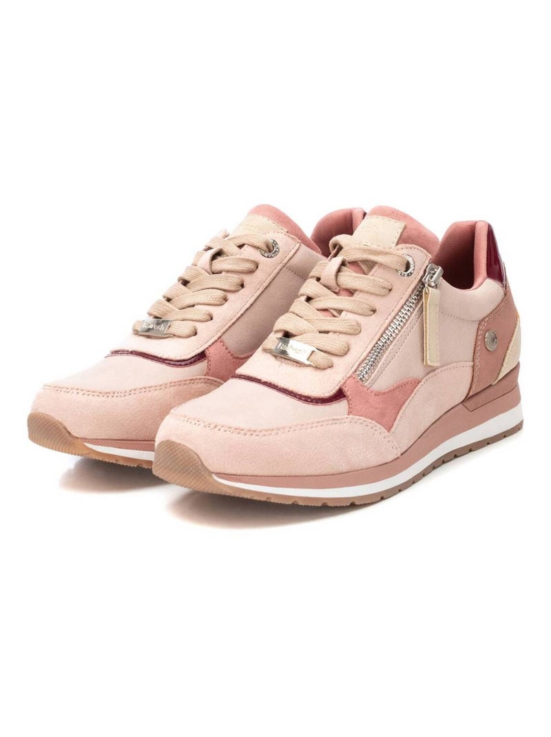 Baskets sport femme à fermeture éclair Crème - Kiabi