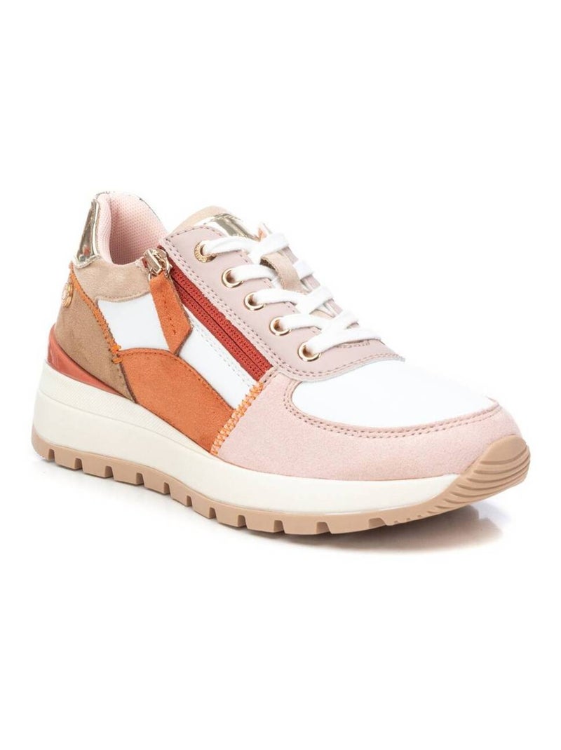 Baskets sport femme à fermeture éclair Crème - Kiabi