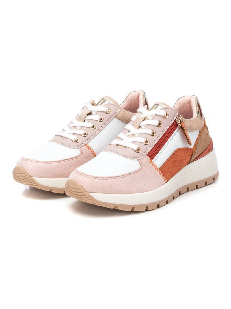 Baskets sport femme à fermeture éclair Crème - Kiabi