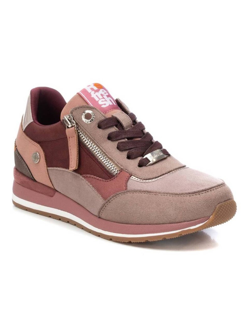 Baskets sport femme à fermeture éclair Crème - Kiabi