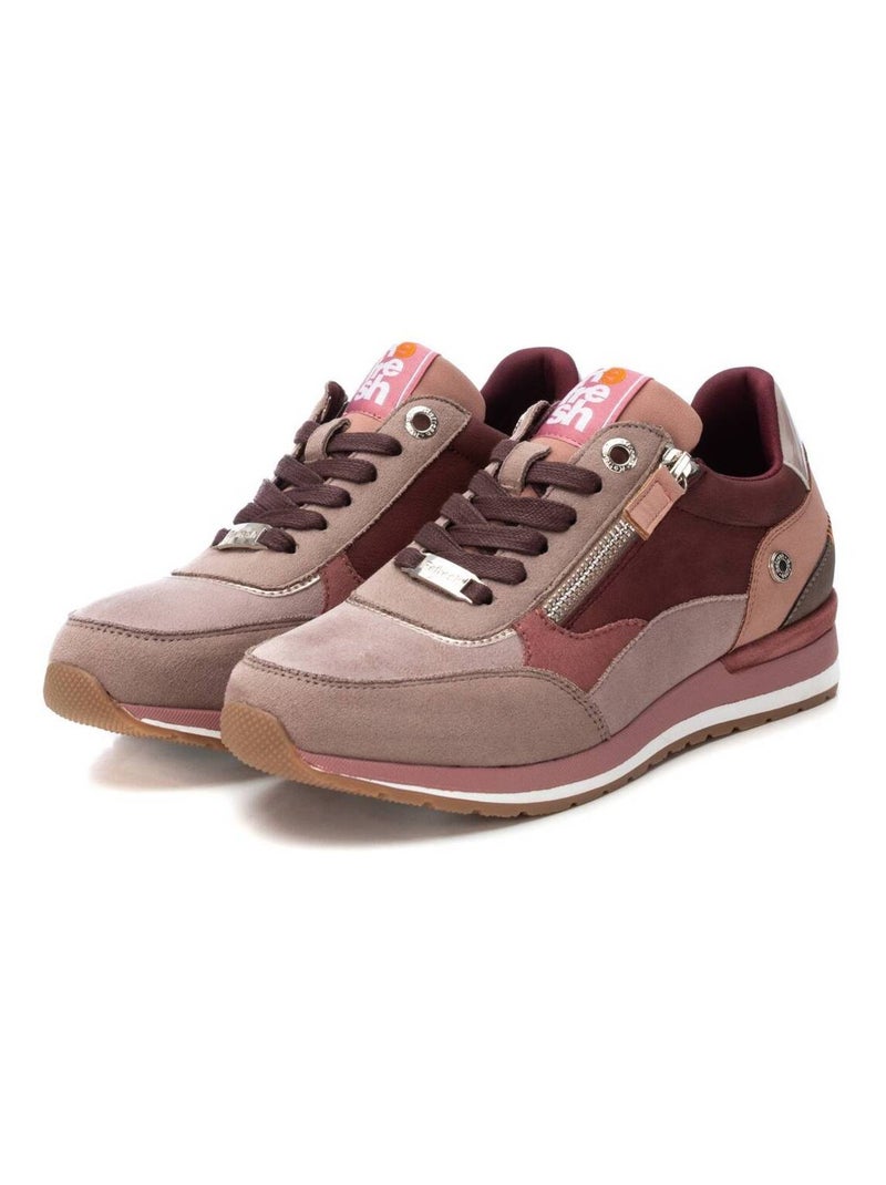 Baskets sport femme à fermeture éclair Crème - Kiabi