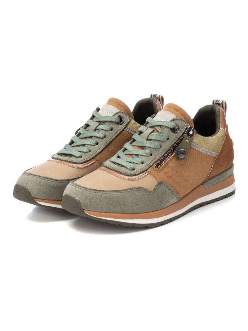 Baskets sport femme à fermeture éclair Kaki - Kiabi