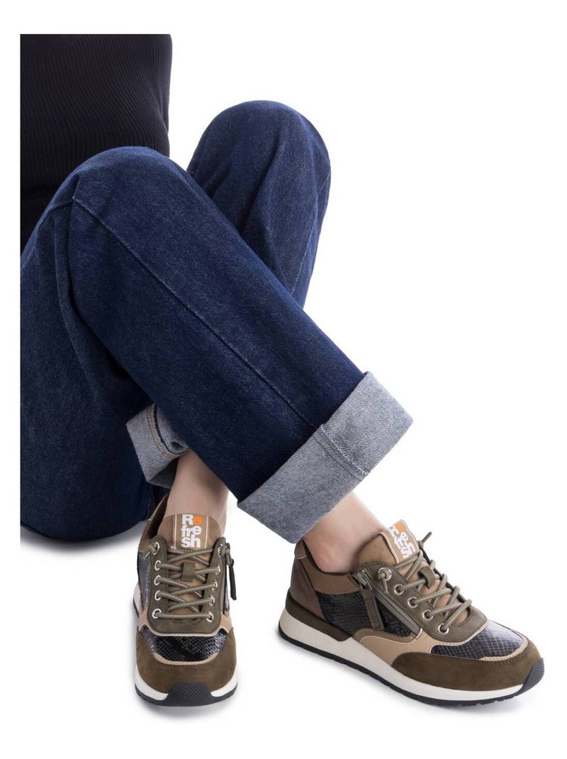 Baskets sport femme à fermeture éclair Kaki - Kiabi