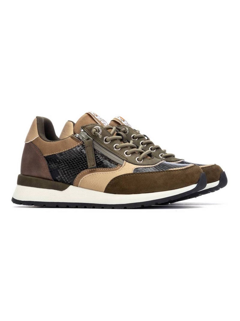 Baskets sport femme à fermeture éclair Kaki - Kiabi