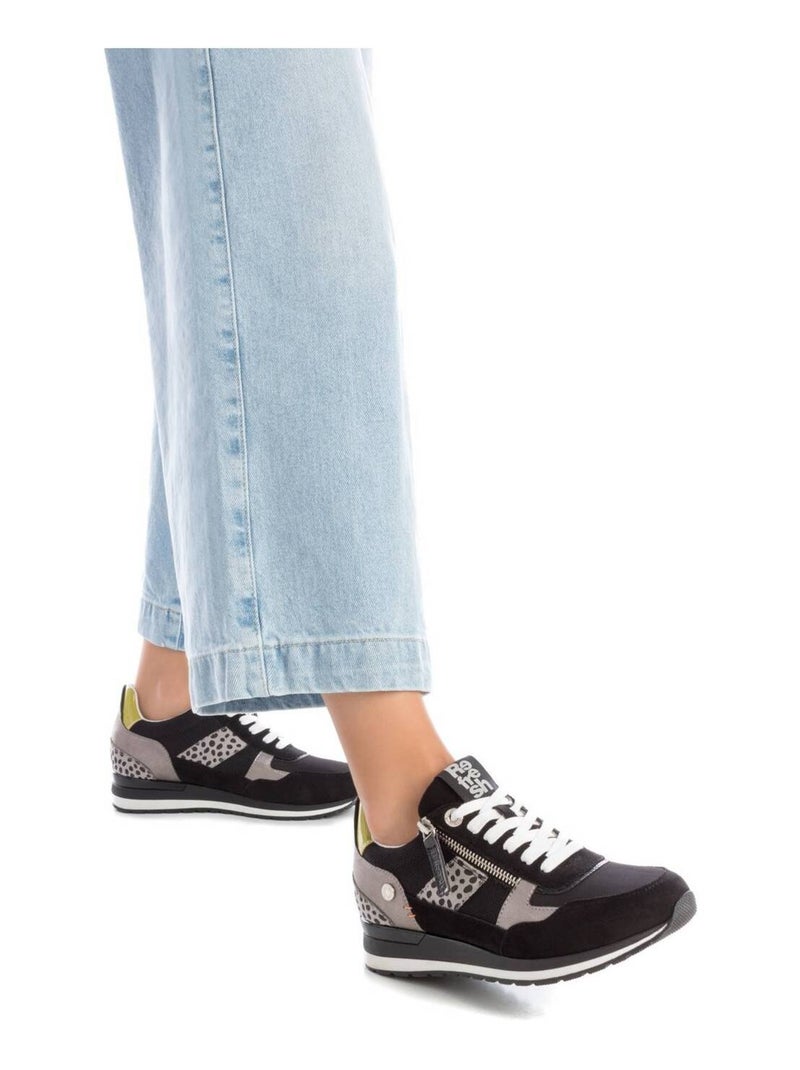 Baskets sport femme à fermeture éclair Noir - Kiabi