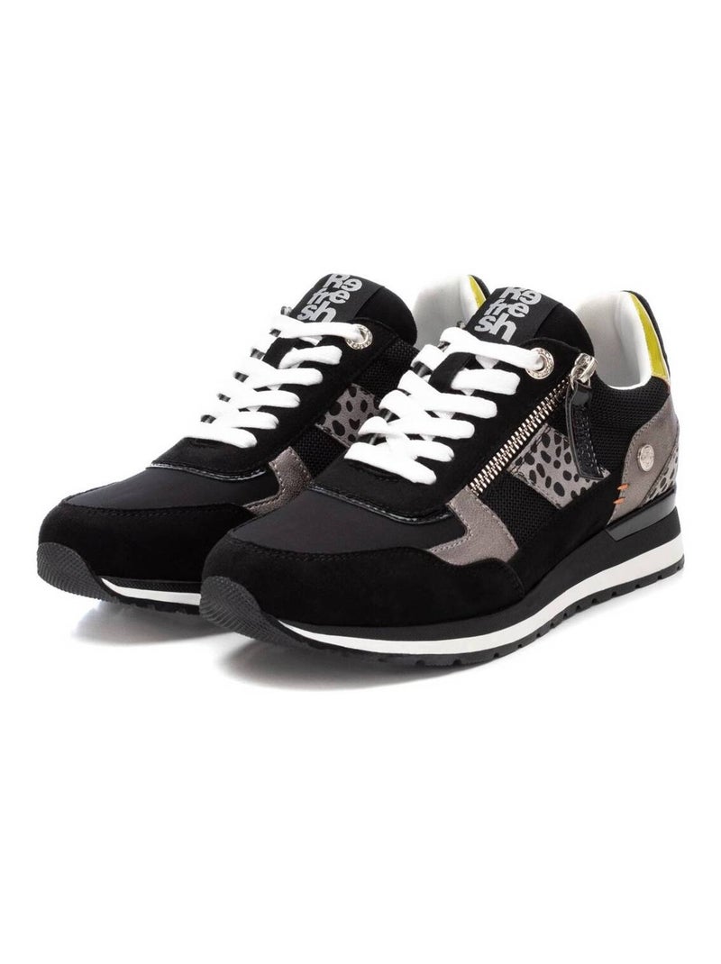 Baskets sport femme à fermeture éclair Noir - Kiabi