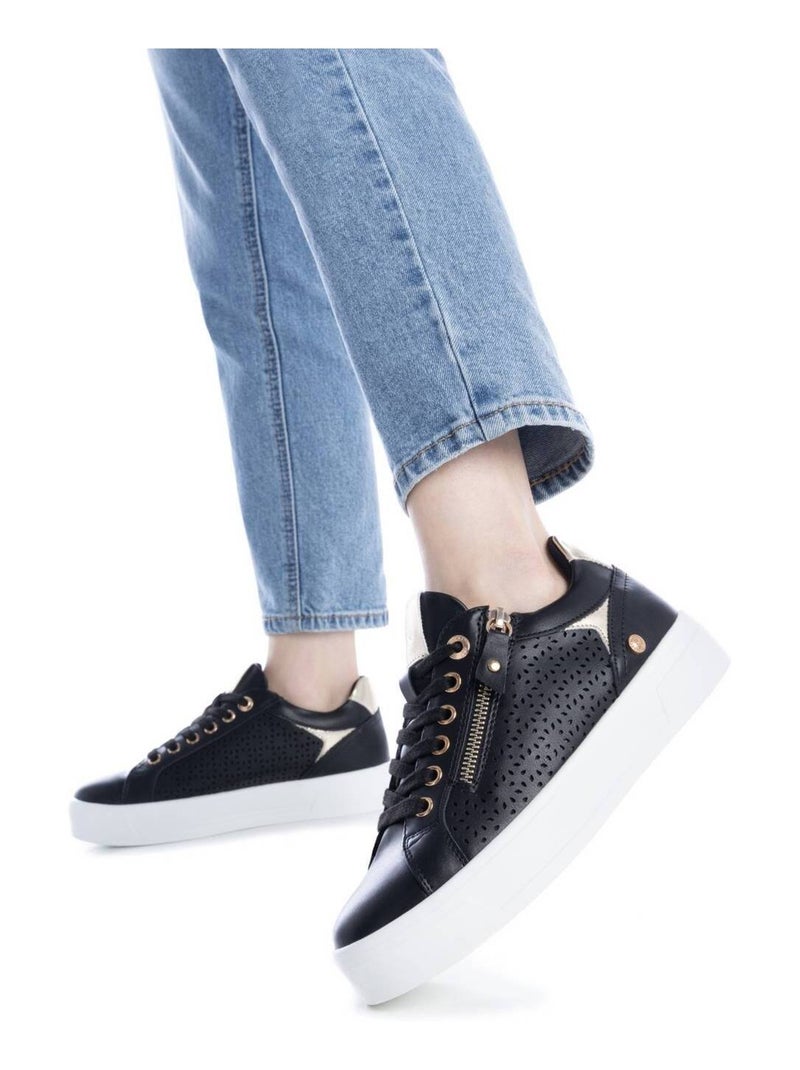 Baskets sport femme à fermeture éclair Noir - Kiabi