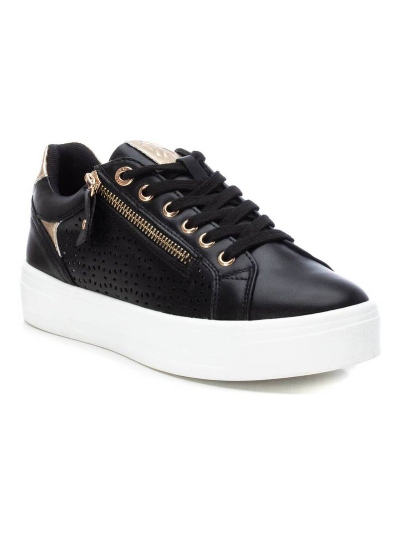 Baskets sport femme à fermeture éclair Noir - Kiabi