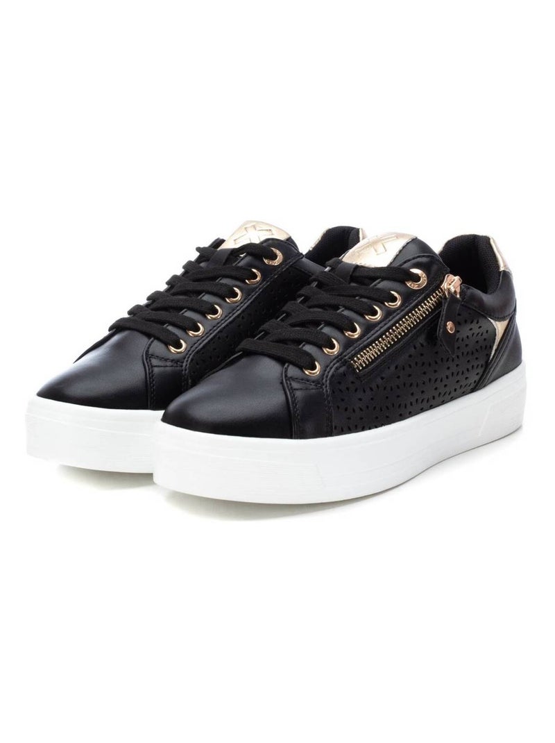 Baskets sport femme à fermeture éclair Noir - Kiabi