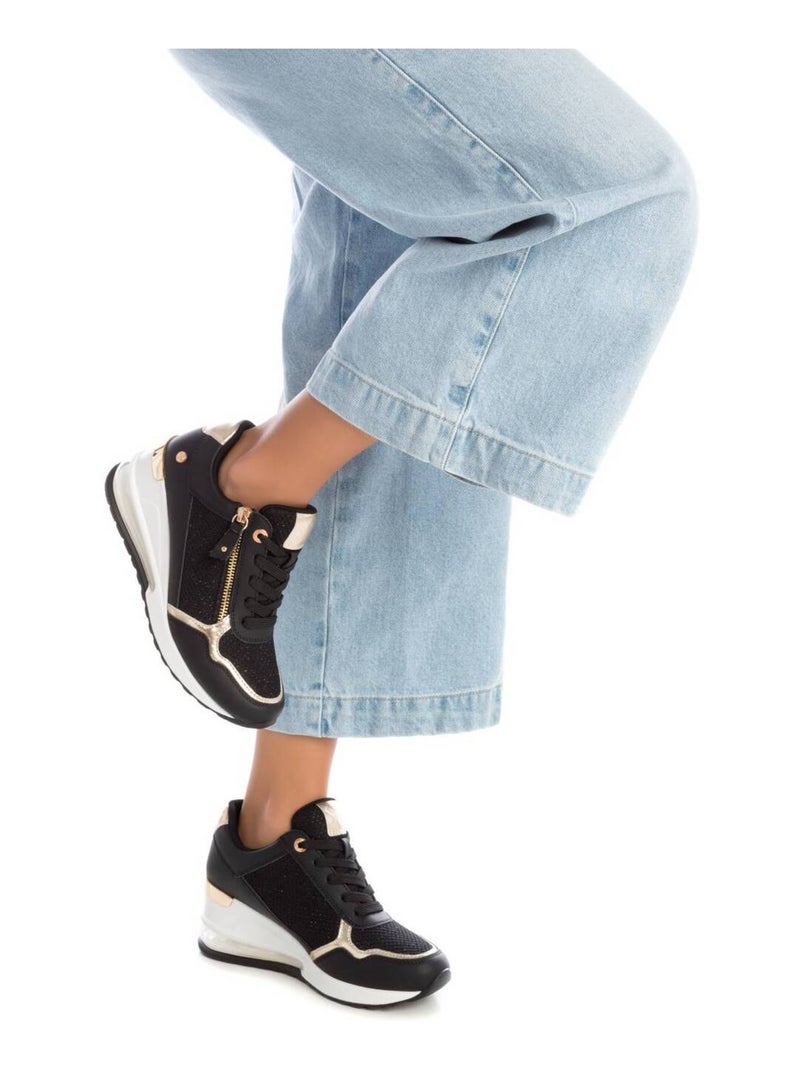Baskets sport femme à fermeture éclair Noir - Kiabi