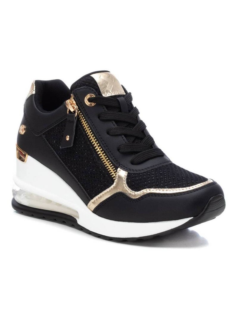Baskets sport femme à fermeture éclair Noir - Kiabi