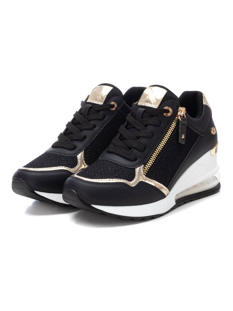Baskets sport femme à fermeture éclair Noir - Kiabi