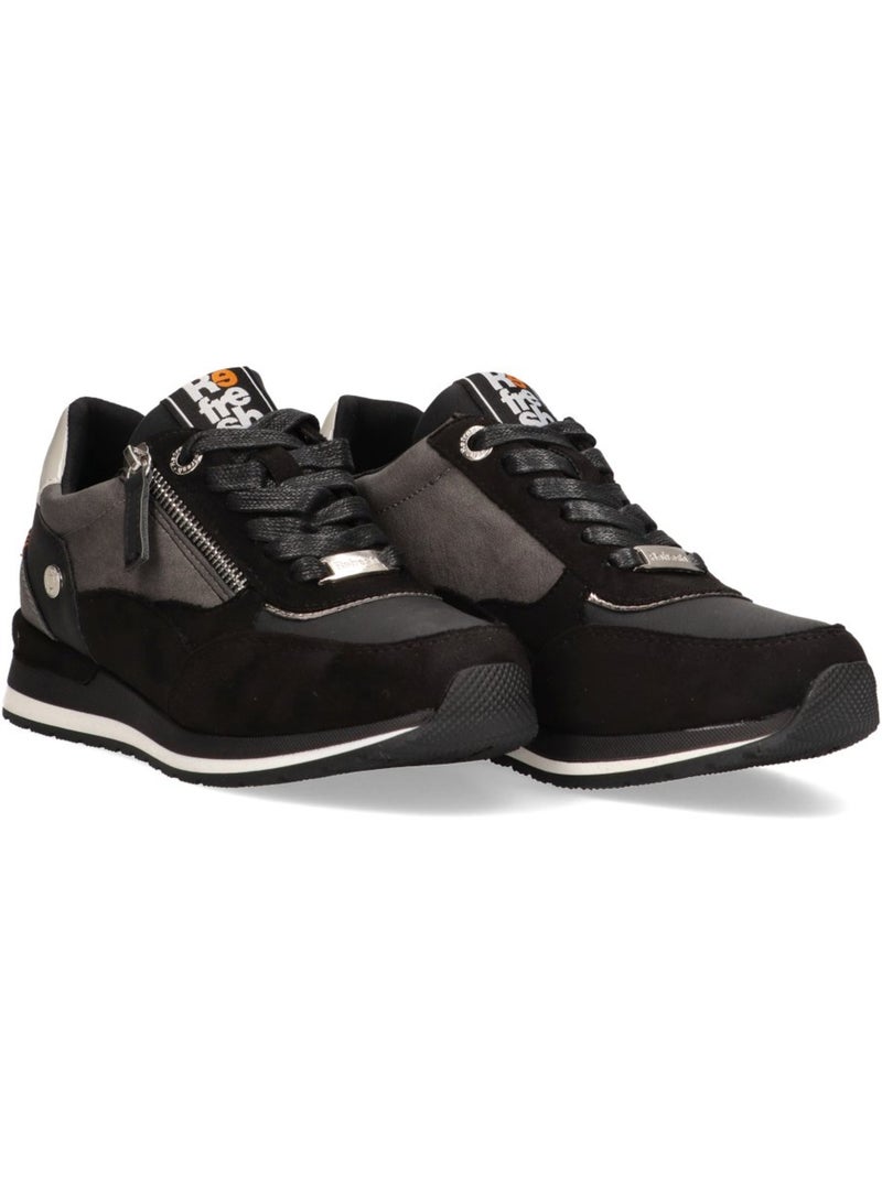 Baskets sport femme à fermeture éclair Noir - Kiabi