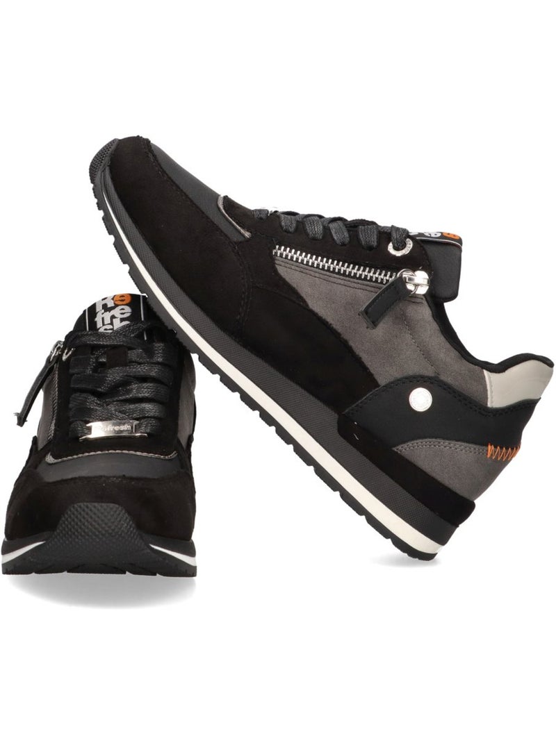 Baskets sport femme à fermeture éclair Noir - Kiabi