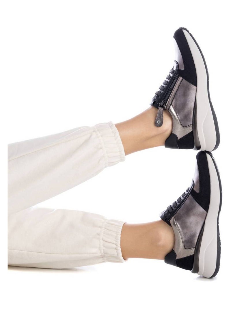 Baskets sport femme à fermeture éclair Noir - Kiabi