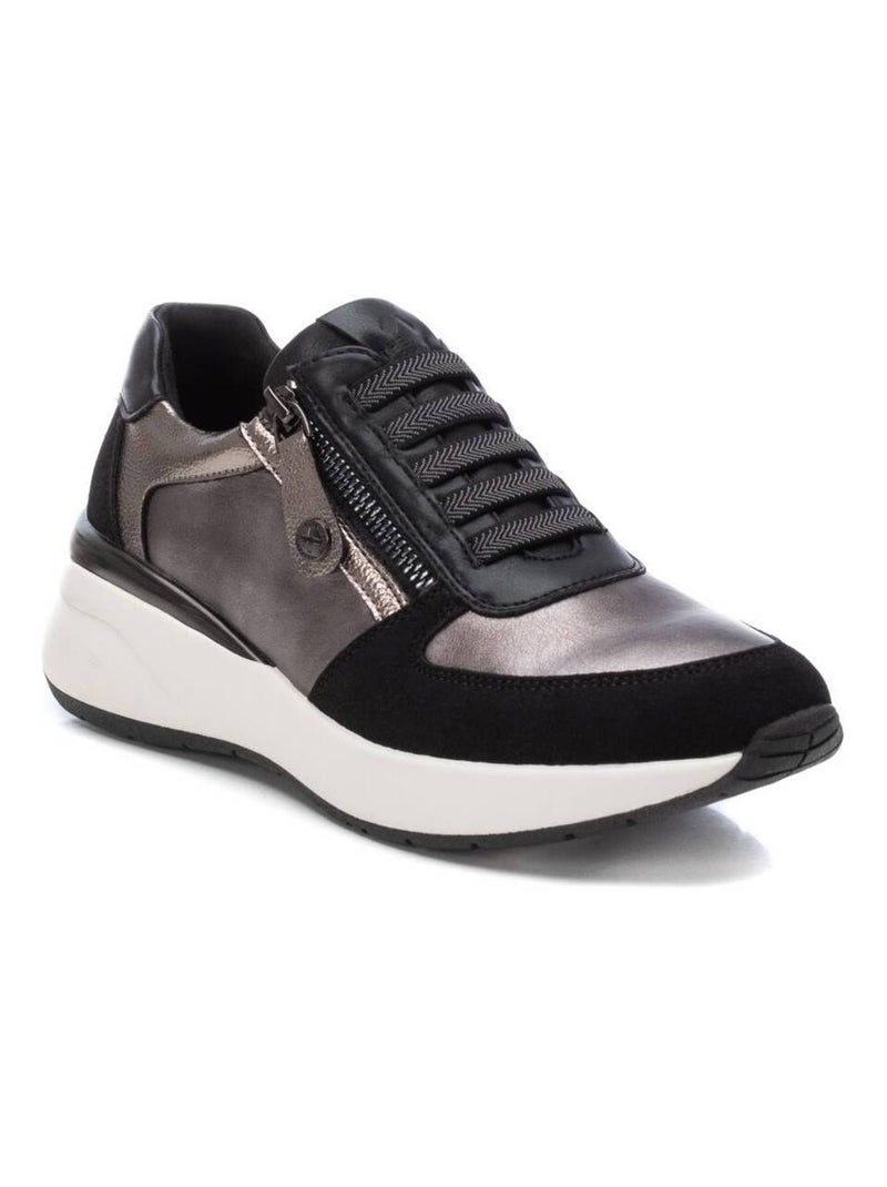 Baskets sport femme à fermeture éclair Noir - Kiabi