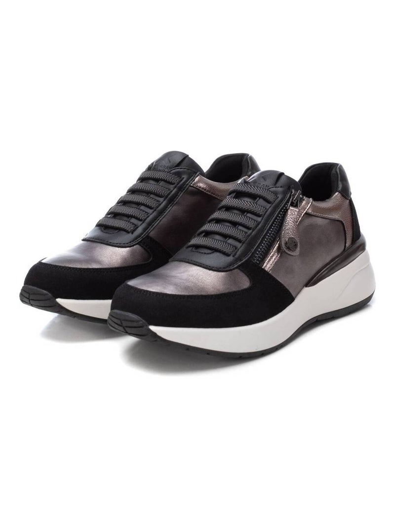 Baskets sport femme à fermeture éclair Noir - Kiabi