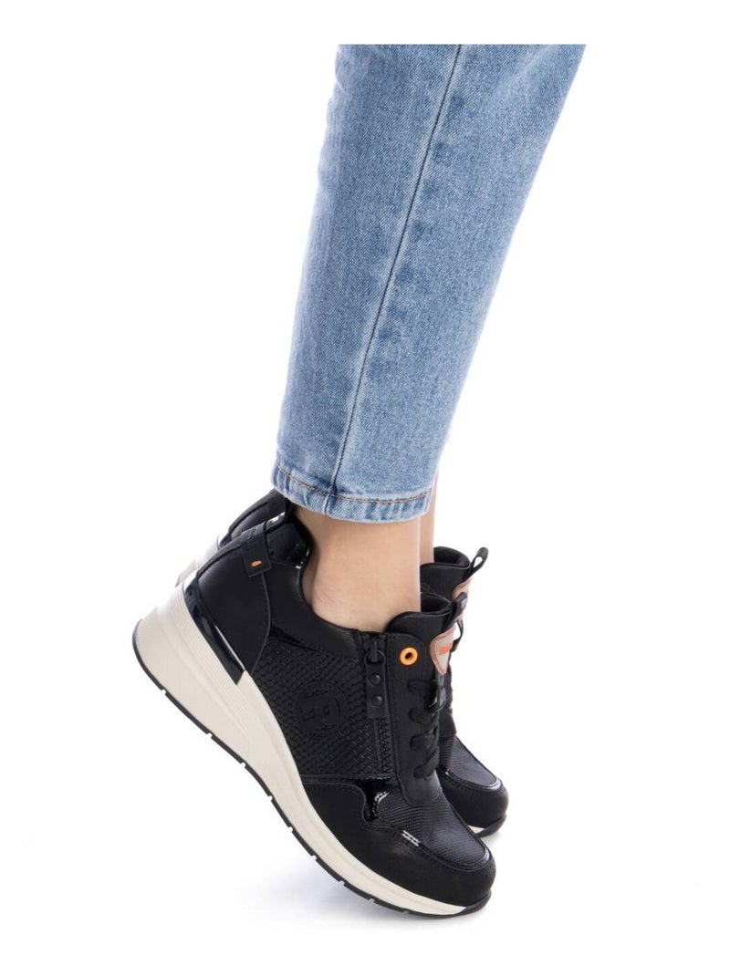 Baskets sport femme à fermeture éclair Noir - Kiabi