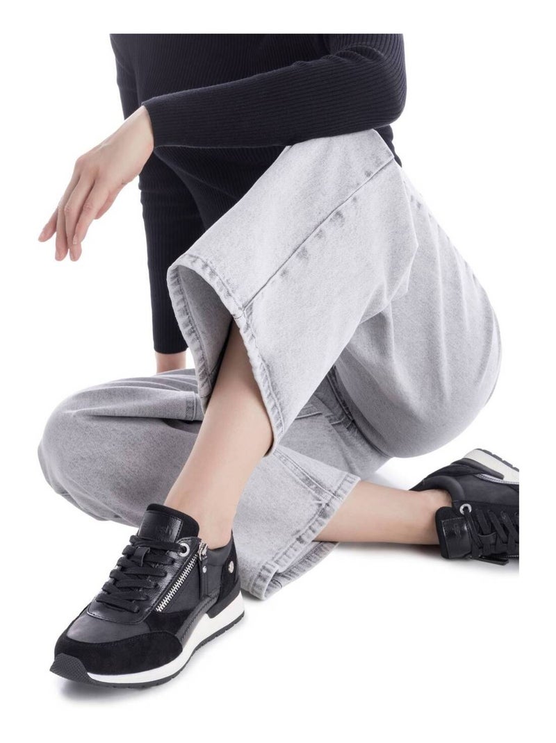 Baskets sport femme à fermeture éclair Noir - Kiabi