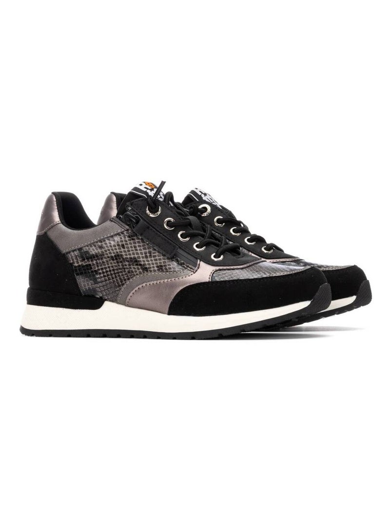 Baskets sport femme à fermeture éclair Noir - Kiabi