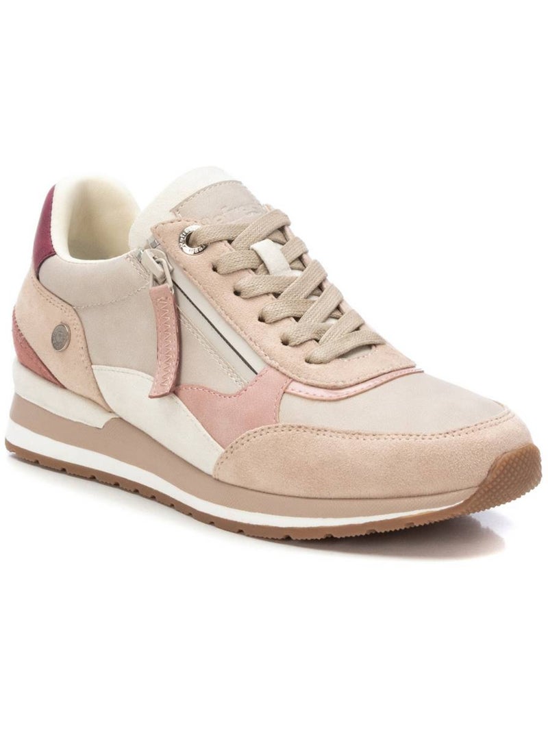 Baskets sport femme à fermeture éclair Nude - Kiabi